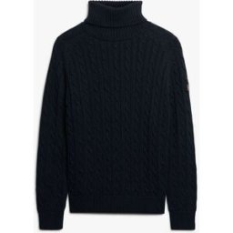 Superdry Slouchy Cable Roll Neck Jumper bleu FR 40 (EU 38)