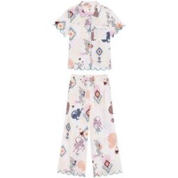 Chelsea Peers Chelsea Peers Cotton Bohemian Leopard Print Long Pyjamas Set naturel FR 42 (EU 40)