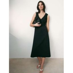 BHOEM Robe mi-longue sans manches à taille cintrée en seersucker noir BHOEM Noir FR 44 (EU 42)
