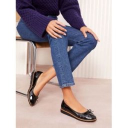 Friends Like These Friends Like These Ballerines plates confortables en similicuir verni Noir EU 37 (UK 4)