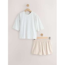 Next Pyjama short en coton crème XL Regular (FR 50-52)