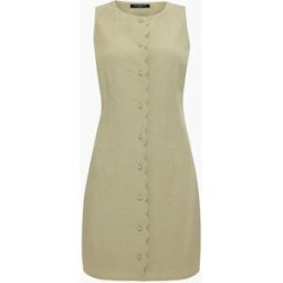 French Connection French Connection Calissa Scallop Button Front Mini Dress vert FR 44 (EU 42)