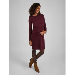 Jojo Maman Bébé JoJo Maman Bébé Ribbed Mini Maternity & Nursing Dress rouge M (FR 42-44)