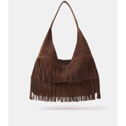 Accessorize Accessorize Fringe Suede Shoulder Bag Brun Un an