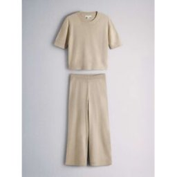 The Set The Set Soft Knit T-Shirt and Trouser Co-Ord Set naturel XL (FR 50-52)