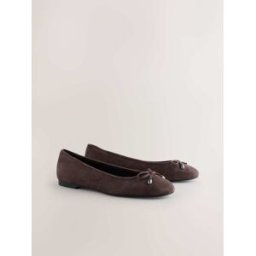 Next Ballerines en cuir à bout rond Brun EU 38 (UK 5)