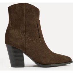 Linzi Linzi Canyon Suede Western Block Heel Ankle Boots Brun EU 37 (UK 4)