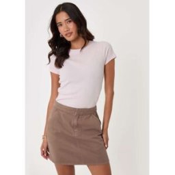 Threadbare Threadbare Denim A-Line Mini Skirt Brun FR 42 (EU 40)