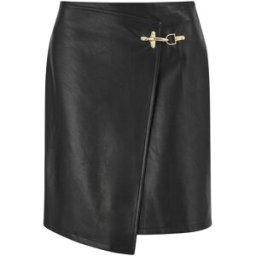 Yumi Yumi Faux Leather Wrap Mini Skirt Noir FR 46 (EU 44)