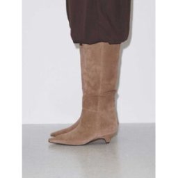 Next N. Premium Bottes montantes au genou à bout ciselé et Kitten heel Brun EU 38 (UK 5)