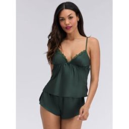 Boux Avenue Boux Avenue Kaya Satin Cami Short Pyjamas set vert FR 40 (EU 38)