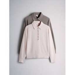 The Set The Set 2 Pack Soft Knit Long Sleeve Polo Jumpers Brun XS (FR 36)