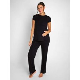 Jojo Maman Bébé JoJo Maman Bébé Lace Maternity & Nursing Pyjamas Set Noir S (FR 38-40)