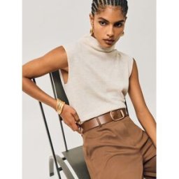 Reiss Reiss Iyla Leather Half Keeper Belt Brun L (FR 46-48)