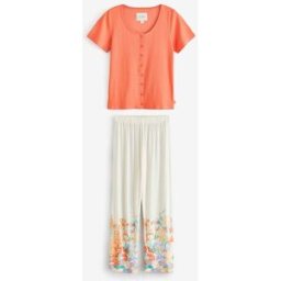 Laura Ashley Laura Ashley Meadow Print Button Through Pyjamas Set orange FR 38 (EU 36)