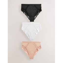 Next Lot de 3 culottes bordées de dentelle Noir FR 40 (EU 38)