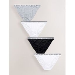Next Lot de 4 culottes à logo en coton Noir FR 40 (EU 38)