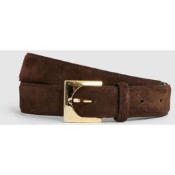 Reiss Reiss Belinda Suede Square-Buckle Belt Brun S (FR 38-40)