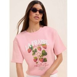 Friends Like These Sweat-shirt à manches courtes à motif Friends Like These Rose S (FR 38-40)