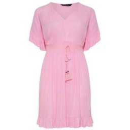 Yours Curve Yours Curve Mini Crinkle Beach Cover-Up Rose FR 48-50 (EU 46-48)