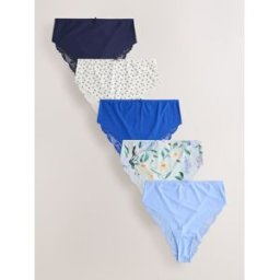 Next Culotte invisible à dos en dentelle, sans marques de sous-vêtements 5 Pack bleu FR 40 (EU 38)