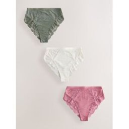 Next Lot de 3 culottes bordées de dentelle vert FR 44 (EU 42)
