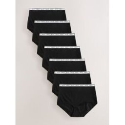 Next Lot de 7 culottes à logo en coton Noir FR 40 (EU 38)