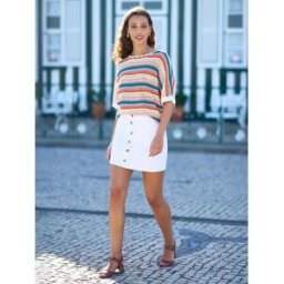 Yumi Yumi Cotton Stretch Mini Skirt With Button Details pâle FR 44 (EU 42)