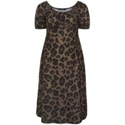 Yours Curve Yours Curve Limited Leopard Square Neck Tie Dress Brun FR 46 (EU 44)