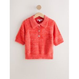 Next Pull polo en maille à manches courtes et boutons précieux rouge XL Regular (FR 50-52)