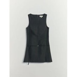 BHOEM Robe mini sans manches grise trapèze BHOEM avec ceinture apparente Gris FR 38 (EU 36)