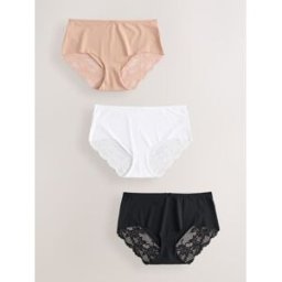 Next Culotte invisible à dos en dentelle, sans marques de sous-vêtements 3 Pack Noir FR 40 (EU 38)
