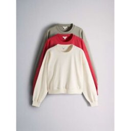 The Set The Set 3 Pack Boxy Col rond Sweat-shirts crème L (FR 46-48)