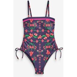 B by Ted Baker Maillot de bain bandeau gainant Fleuri bleu marine B by Ted Baker bleu FR 48 (EU 46)