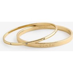 Coach COACH Signature Bangle Bracelet Boxed Set doré Un an