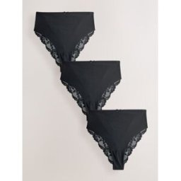 Next Culotte invisible à dos en dentelle, sans marques de sous-vêtements 3 Pack Noir FR 40 (EU 38)