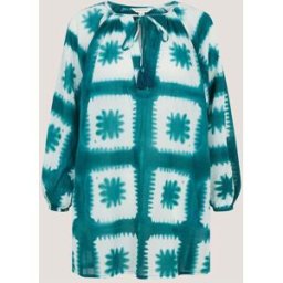 Monsoon Monsoon Malia Artisanal Print Mini Kaftan bleu M (FR 42-44)