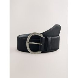 Next Ceinture en satin avec boucle en strass Noir M (FR 42-44)