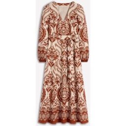 Boden Boden Linen Blend Dress Brun FR 46 Regular (EU 44 R)