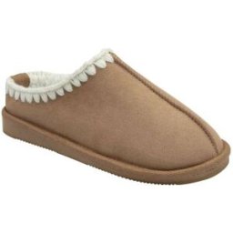 Dunlop Faux Suede Whipstitch Mule Slippers Brun EU 37 (UK 4)