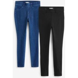 Next Lot jersey denim pleine Denim Leggings 2 longueur Noir FR 38 Petite (EU 36 P)