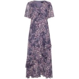 Star by Julien MacDonald Star by Julien MacDonald Animal Tiered Wrap Dress violet FR 44 (EU 42)