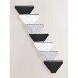 Next Lot de 7 culottes à logo en coton Noir FR 40 (EU 38)