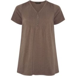 Evans Evans Short Sleeve Henley Top Brun FR 52-54 (EU 50-52)