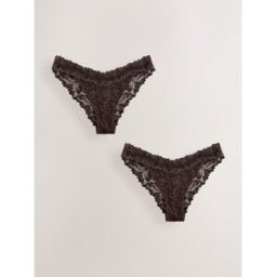 Next Lot de culottes en dentelle confort ultime 2 Brun FR 48 (EU 46)