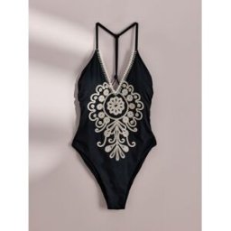 AIYLA Maillot de bain crocheté haut de gamme Noir FR 38 (EU 36)