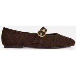 Linzi Linzi Nova Wide Fit Mary Jane Style Flats Brun EU 38 (UK 5)