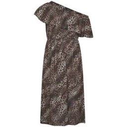 Yours Curve Yours Curve Limited Leopard Frill Dress Brun FR 52-54 (EU 50-52)