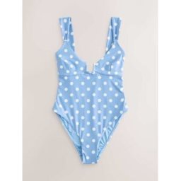 Next Maillot de bain à col carré bleu FR 42 (EU 40)