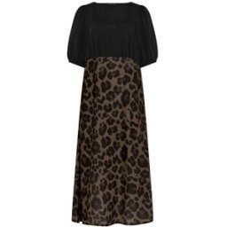 Yours Curve Yours Curve Limited Leopard Mix Dress Brun FR 48 (EU 46)